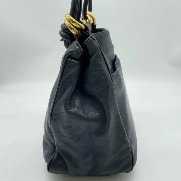 LOEWE Anagram Leather Navy Tote Bag - Picture 5 of 16